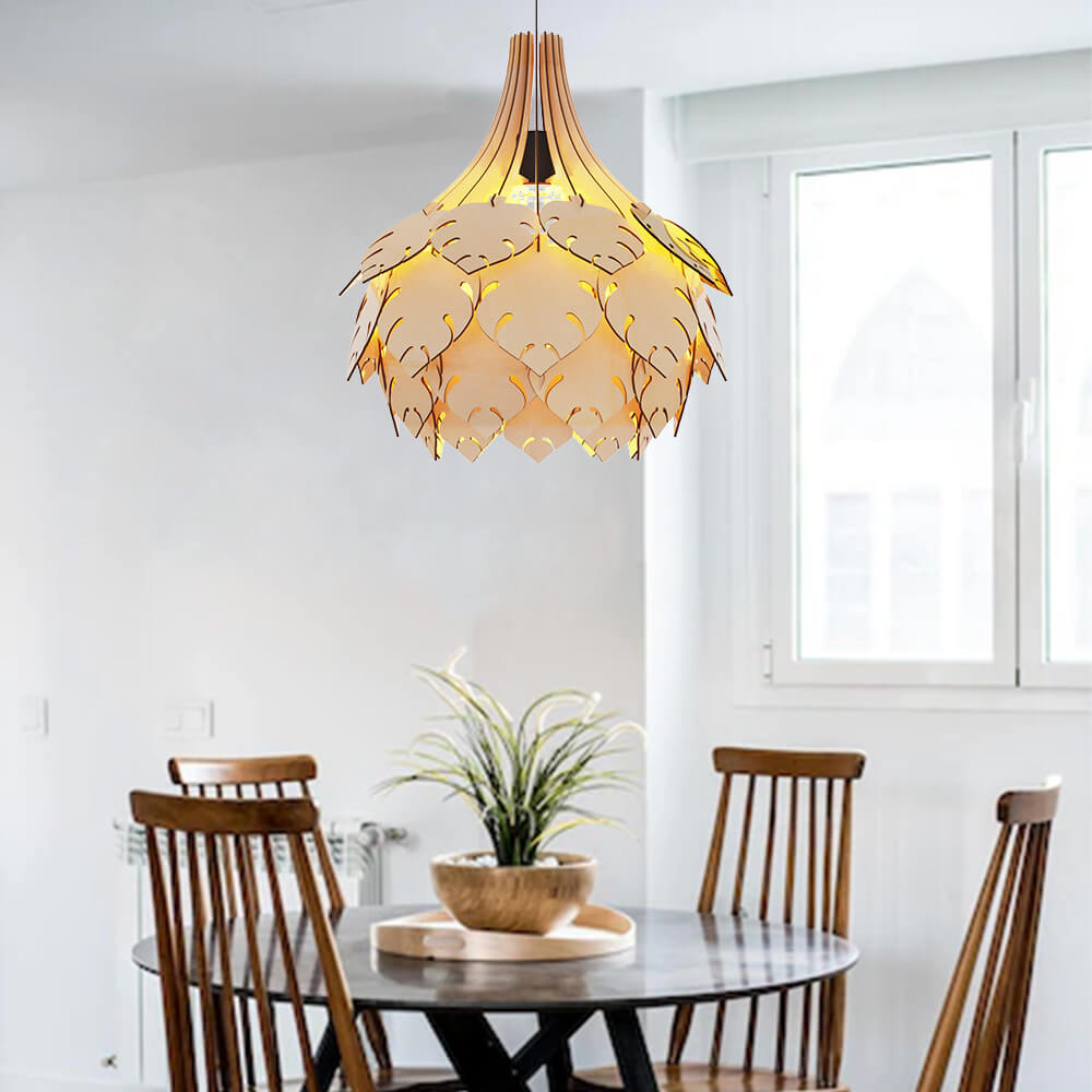Wooden Assembled Lamp 7 - Leaves