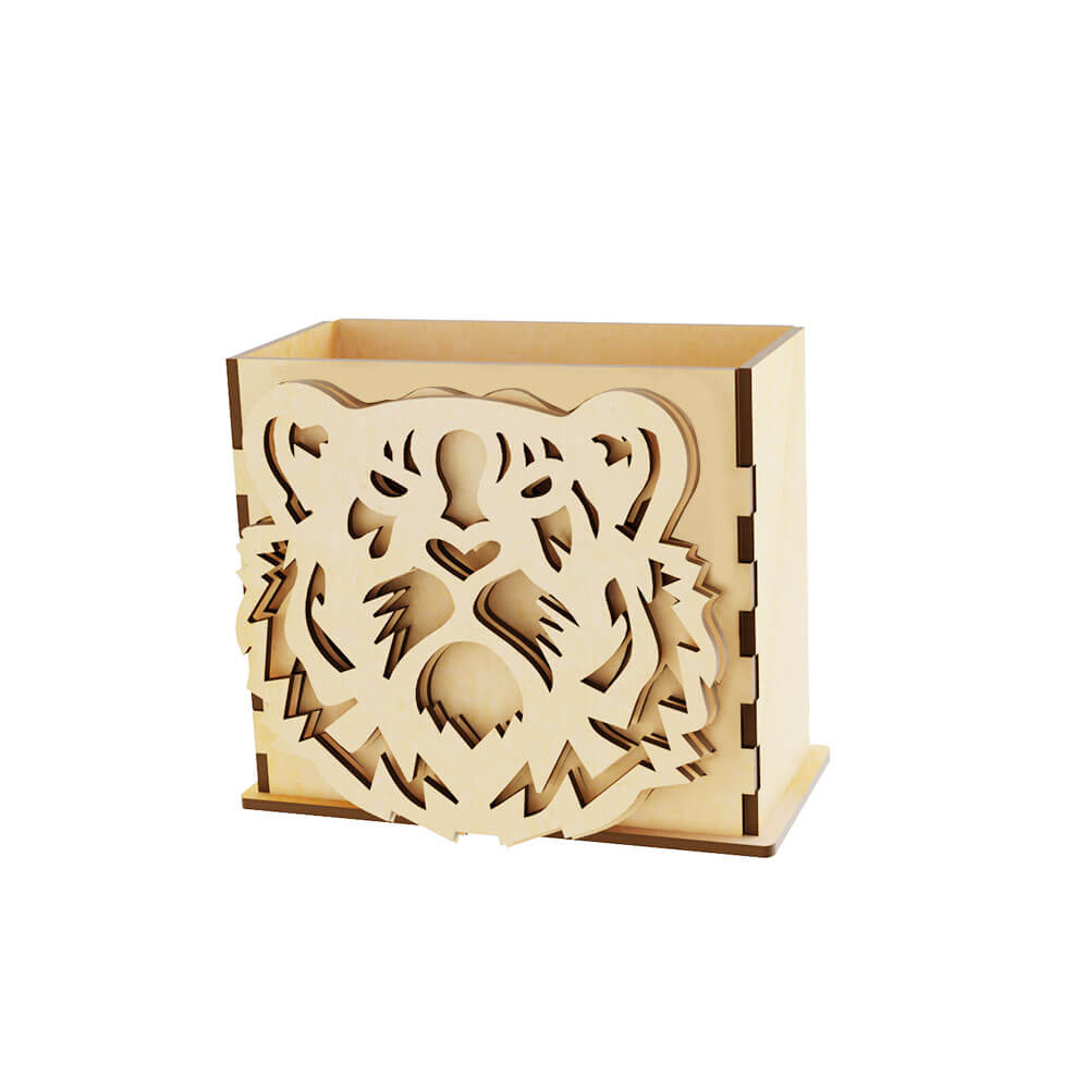 Lion Head Pen Holder Desktop Organizer