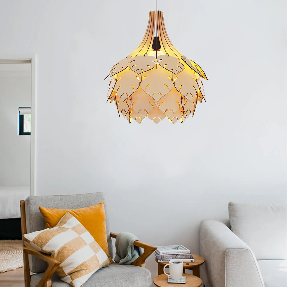 Wooden Assembled Lamp 7 - Leaves