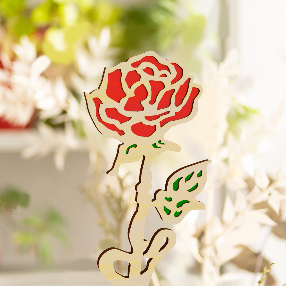 Rose Flower Wooden