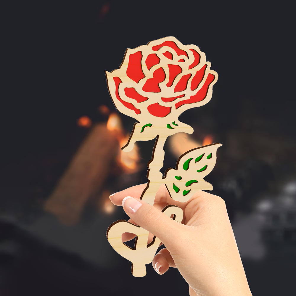 Rose Flower Wooden