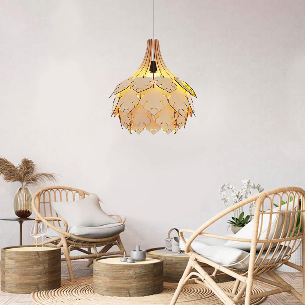 Wooden Assembled Lamp 7 - Leaves
