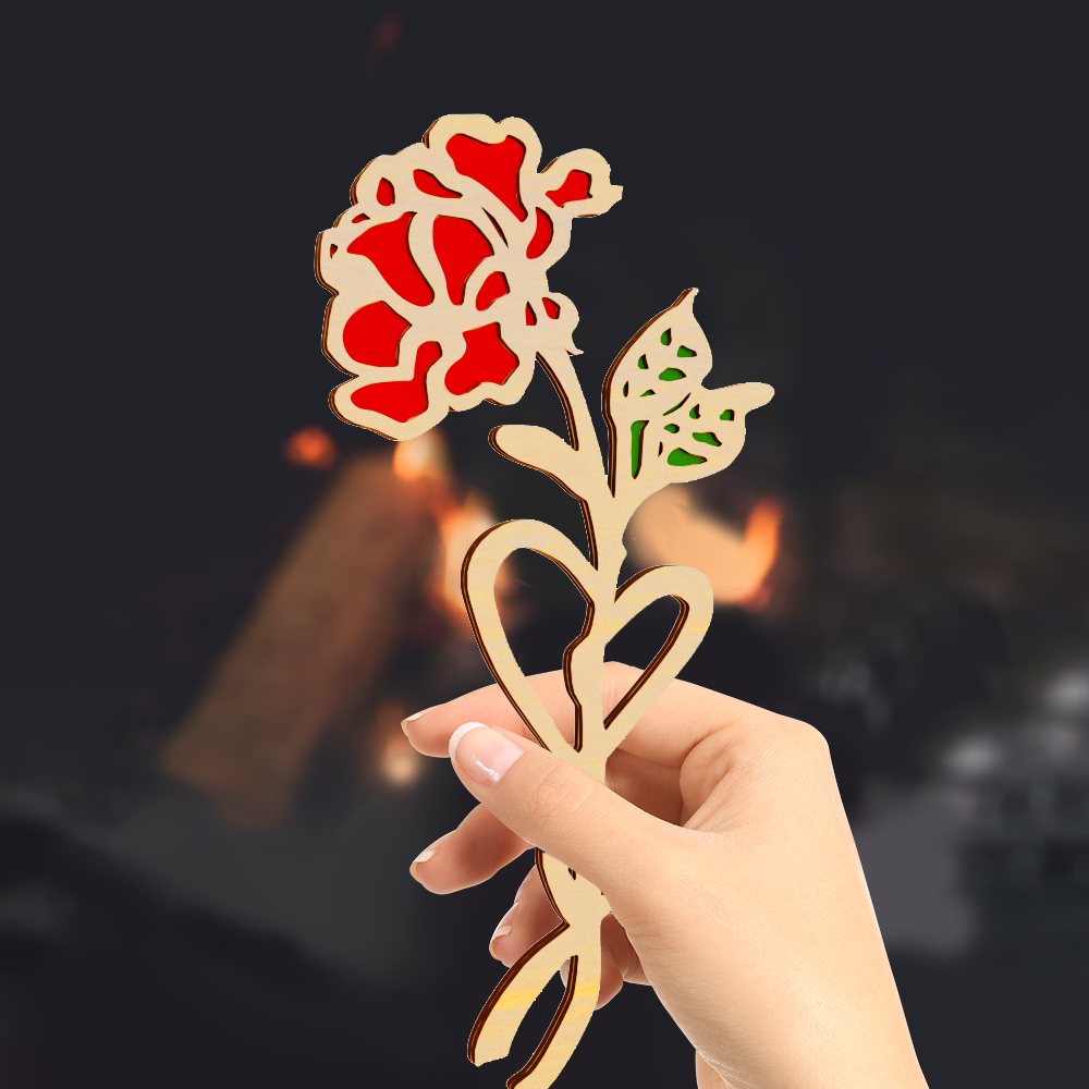 Rose Flower Wooden