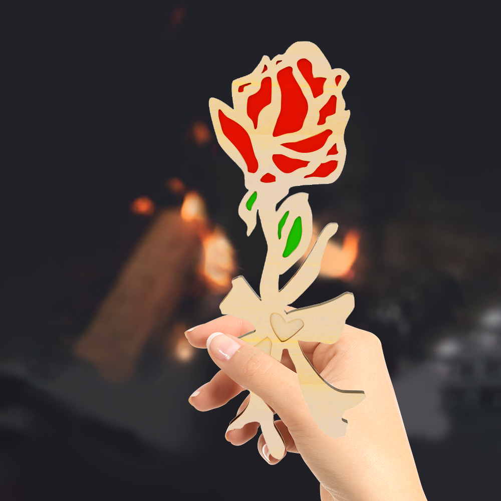 Rose Flower Wooden