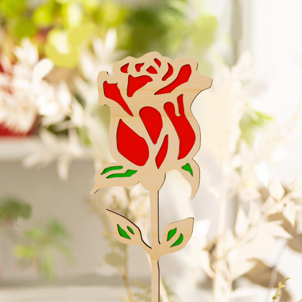 Rose Flower Wooden