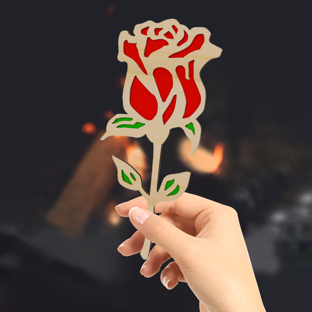 Rose Flower Wooden