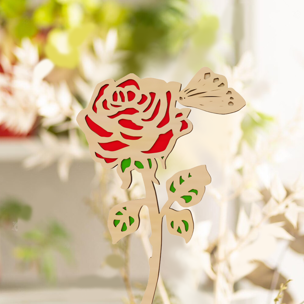 Rose Flower Wooden 01