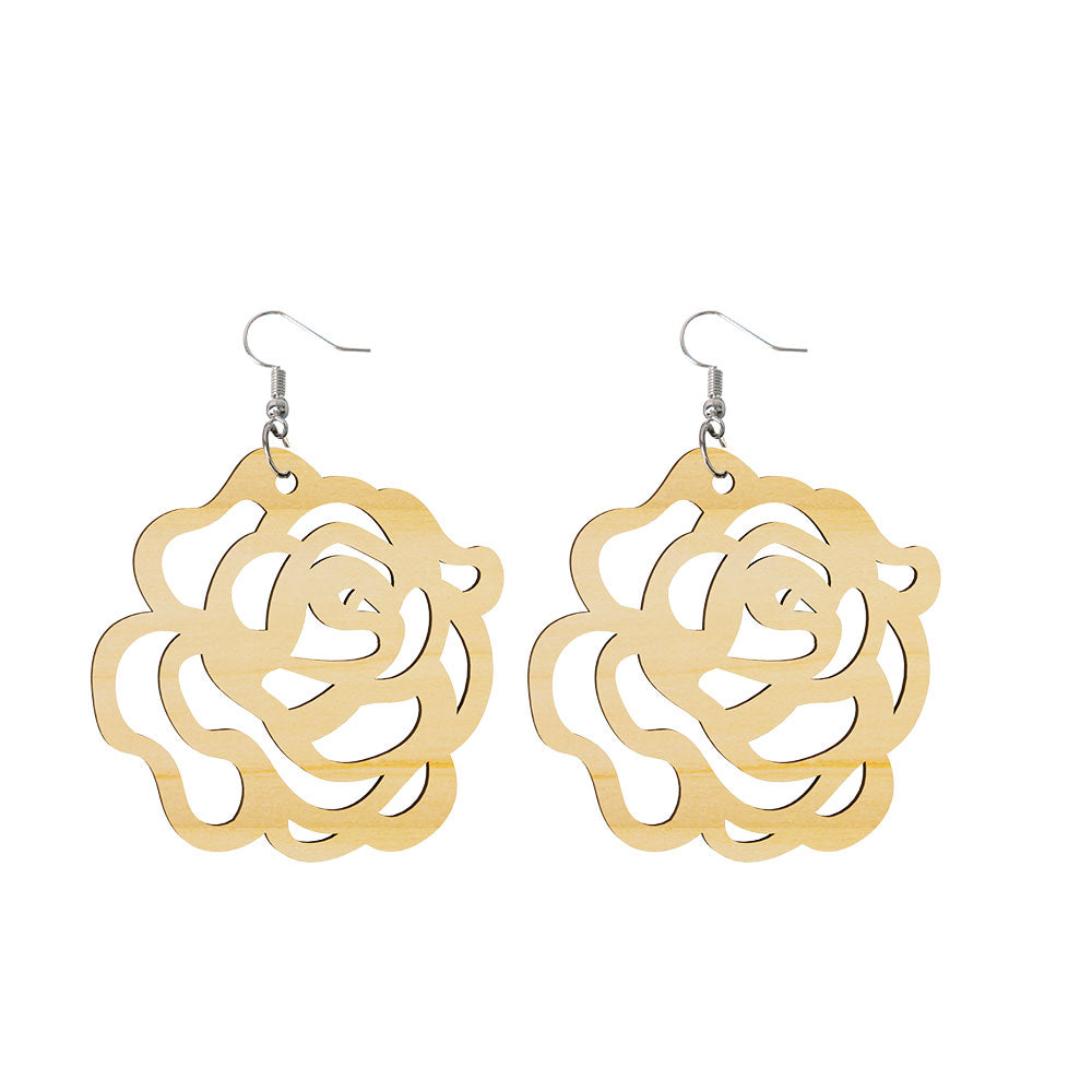 Rose Wooden Earrings