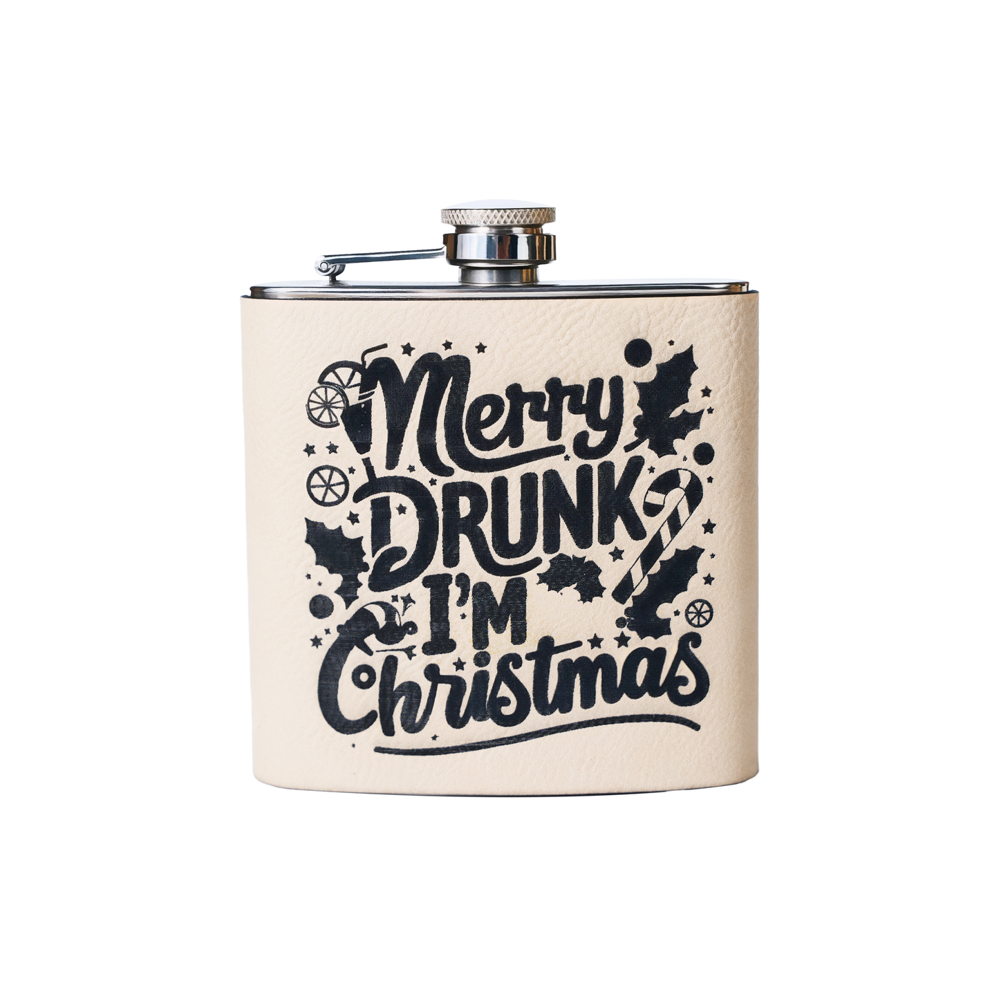Christmas Leather Flask Engraving
