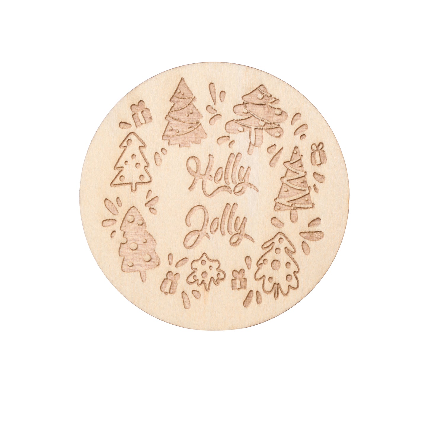 Christmas Theme Wooden Coaster Engraving