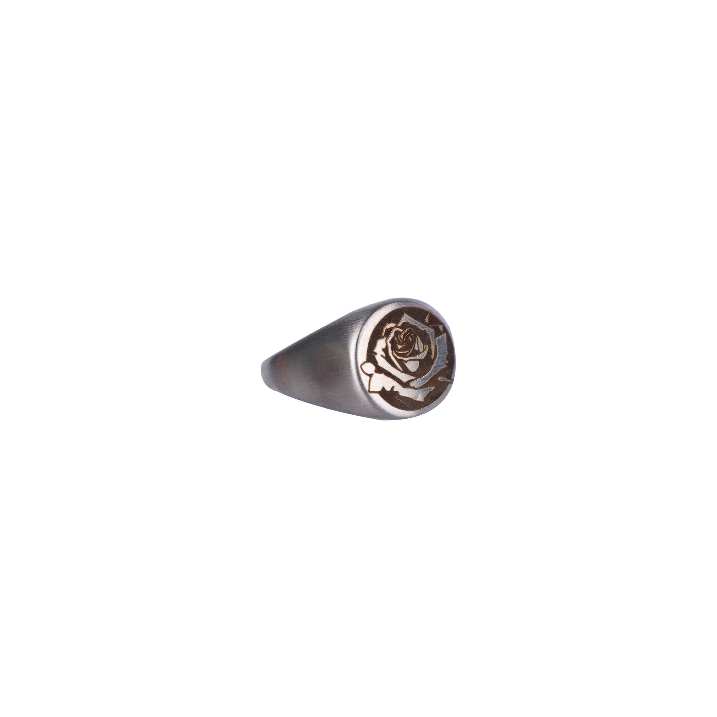 Rose pattern metal ring Engraving
