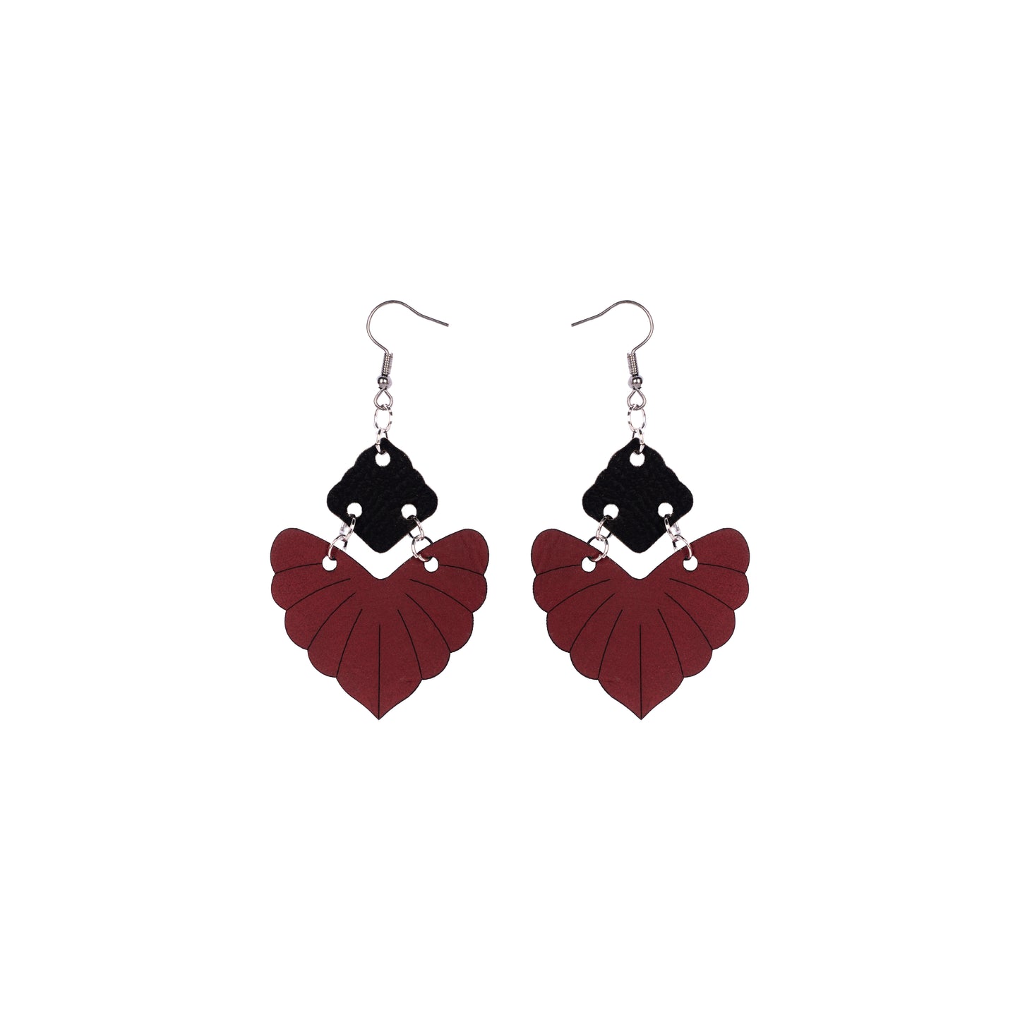 Vintage Leather Leaf Earrings