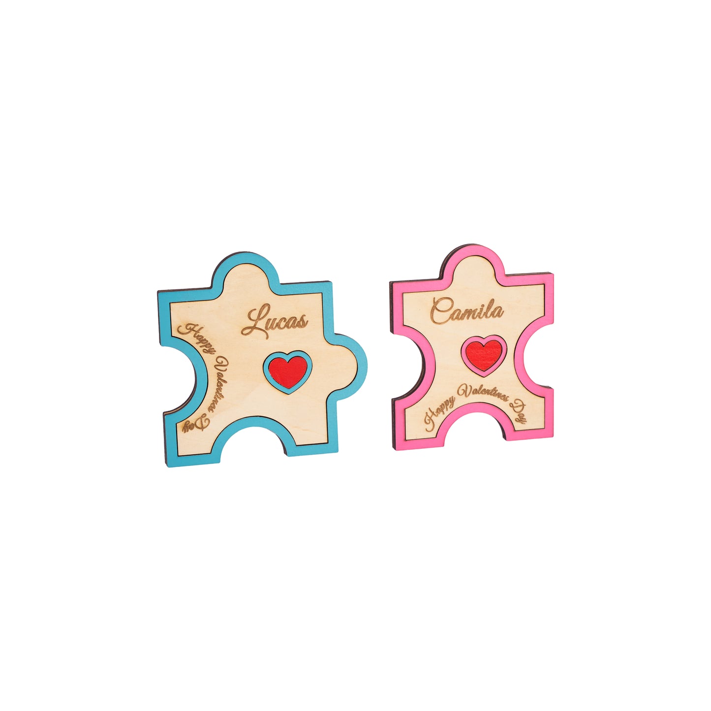 Valentine's Day Wooden Puzzle Coasters