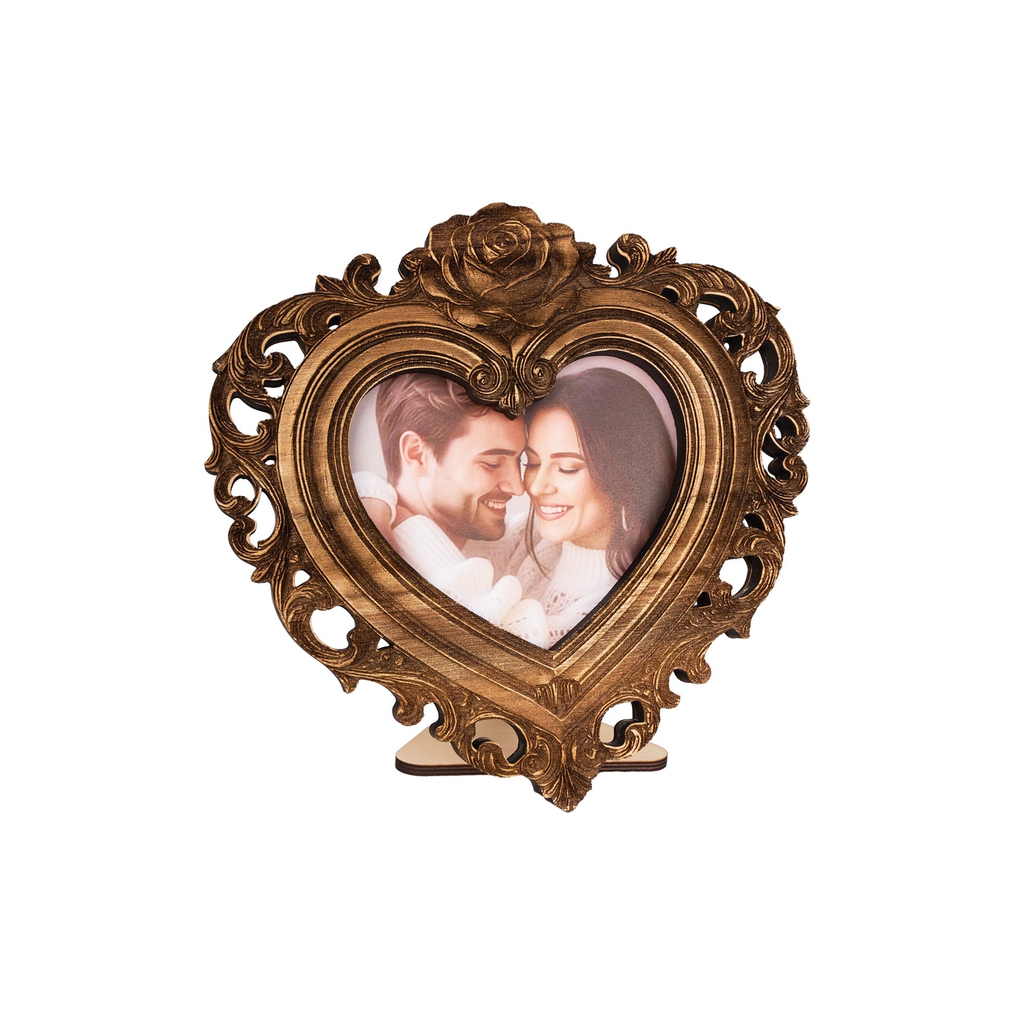 Valentine's Day Vintage Heart Engraved Photo Frame