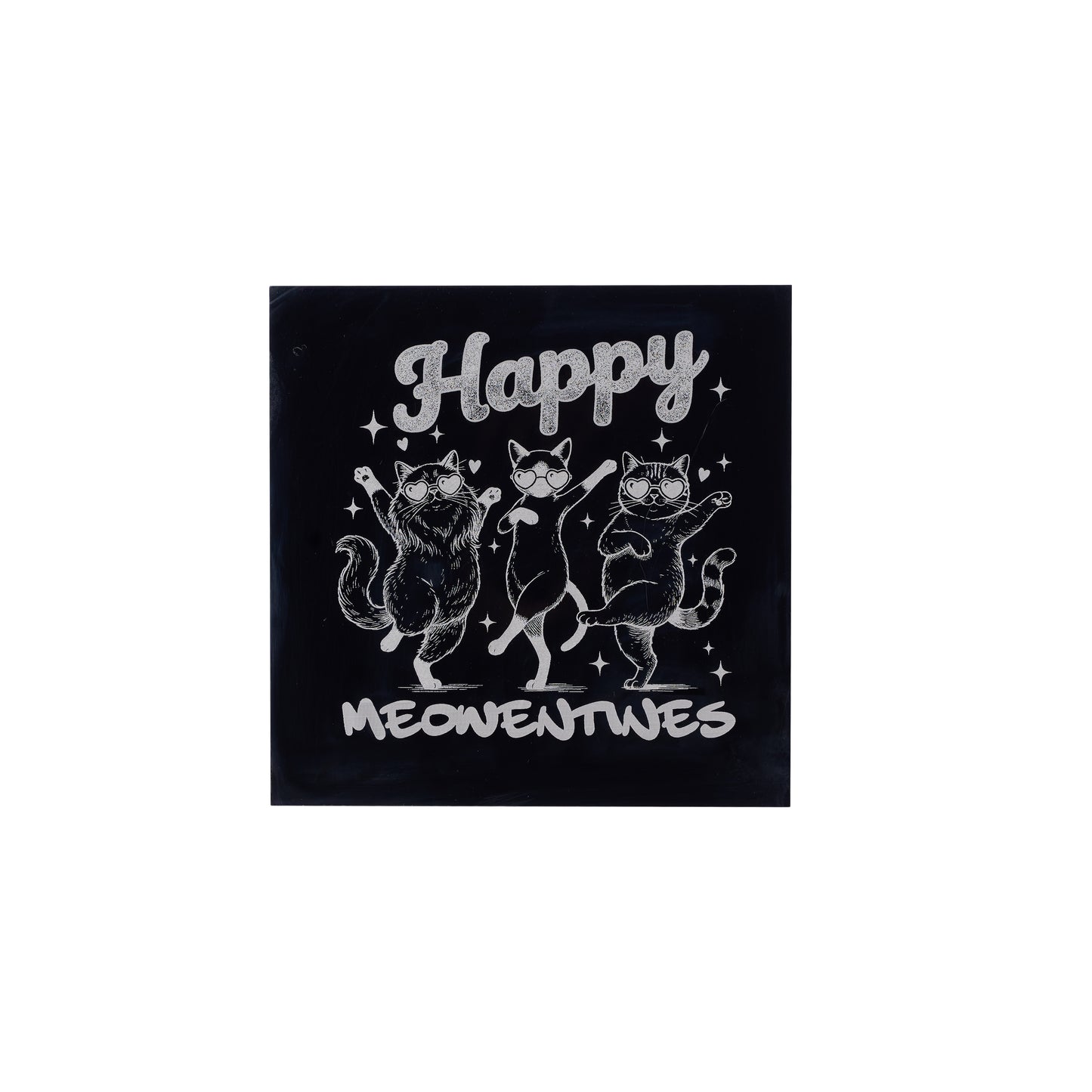 Meowentine's Day Themed Dancing Cats Acrylic Decor Engraving