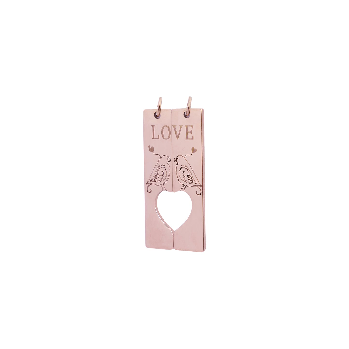 Valentine's Day Theme Love Birds Keychain Graphic Engraving