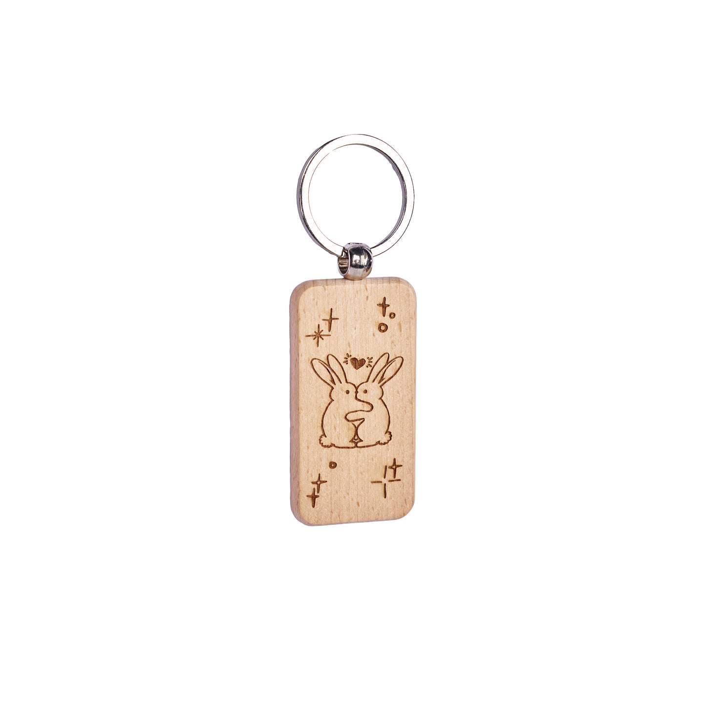 Valentine's Day Themed Wooden Keychain Graphic Engraving