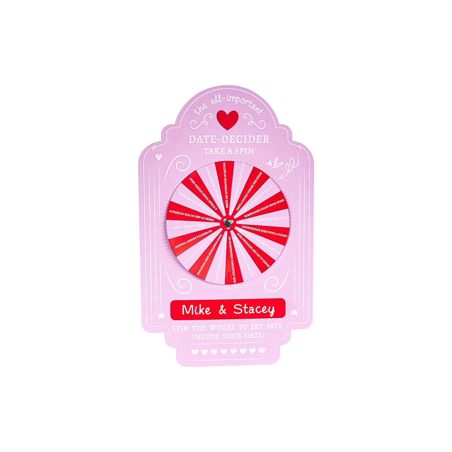Valentine's Day Date Decider Paper Pinwheel Spinning Wheel