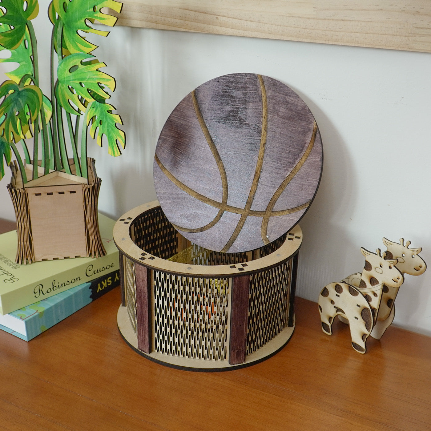 Wooden Basketball Organiser