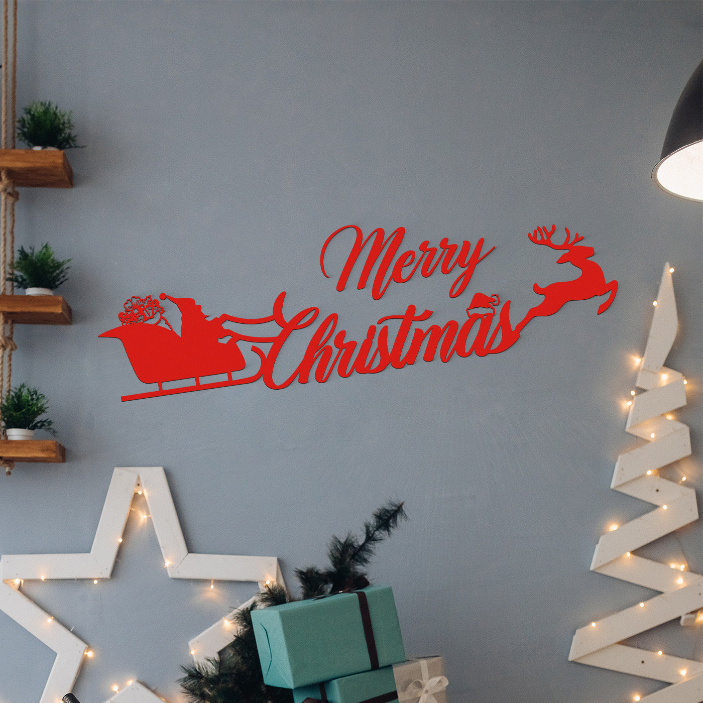 Christmas Sleigh Extra Long Cardboard Window Decal