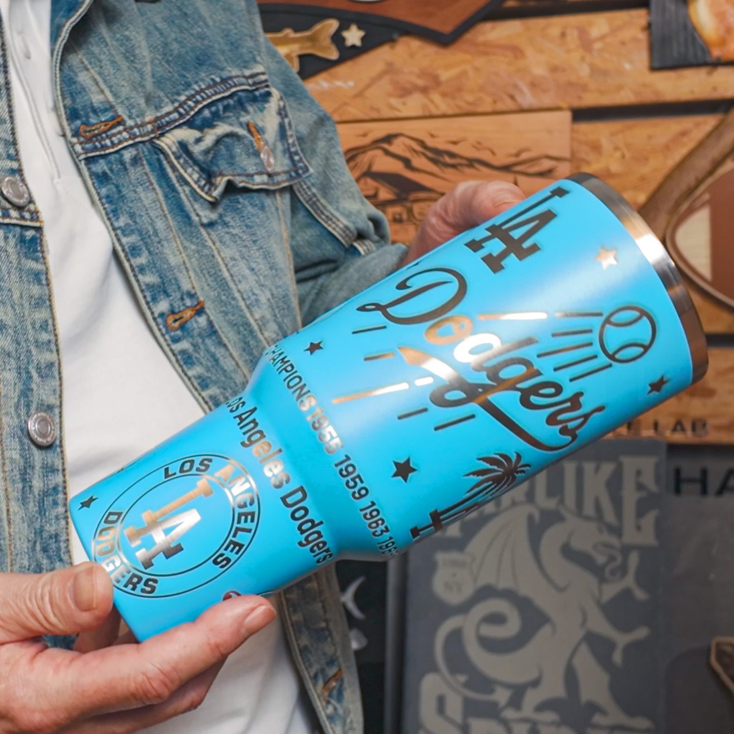 Father's Day Baseball Theme Stanely Tumbler Mug Engraving