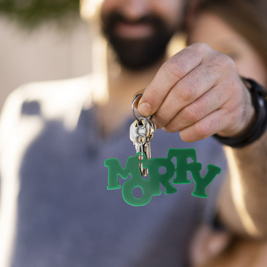 Green acrylic keychain