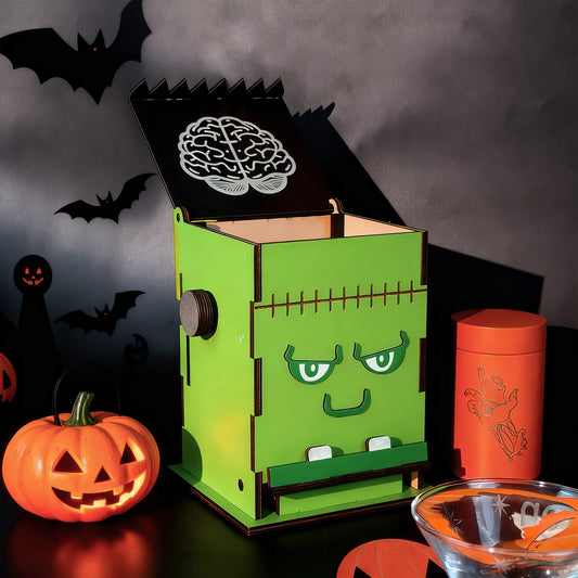 Halloween Frankenstein Monster Desktop Trash Can Box