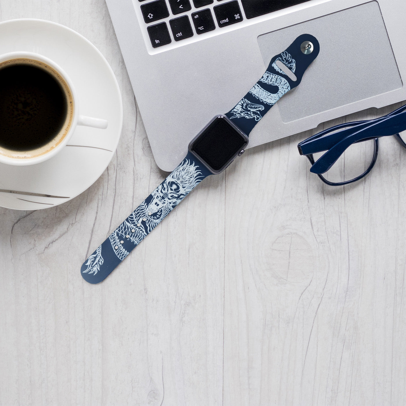 Dragon Theme Watch Band Strap Pattern Engraving