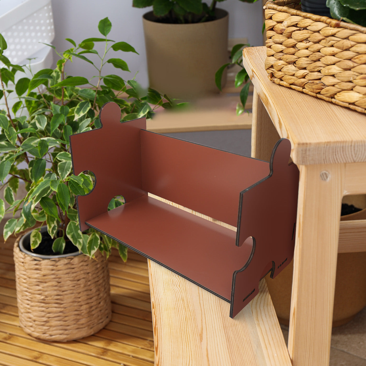 Wooden Puzzle Shelf