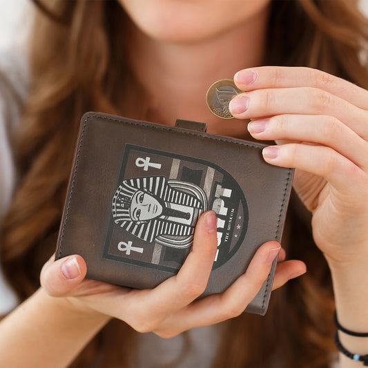 Egyptian Pharaoh Leather Wallet Engraving