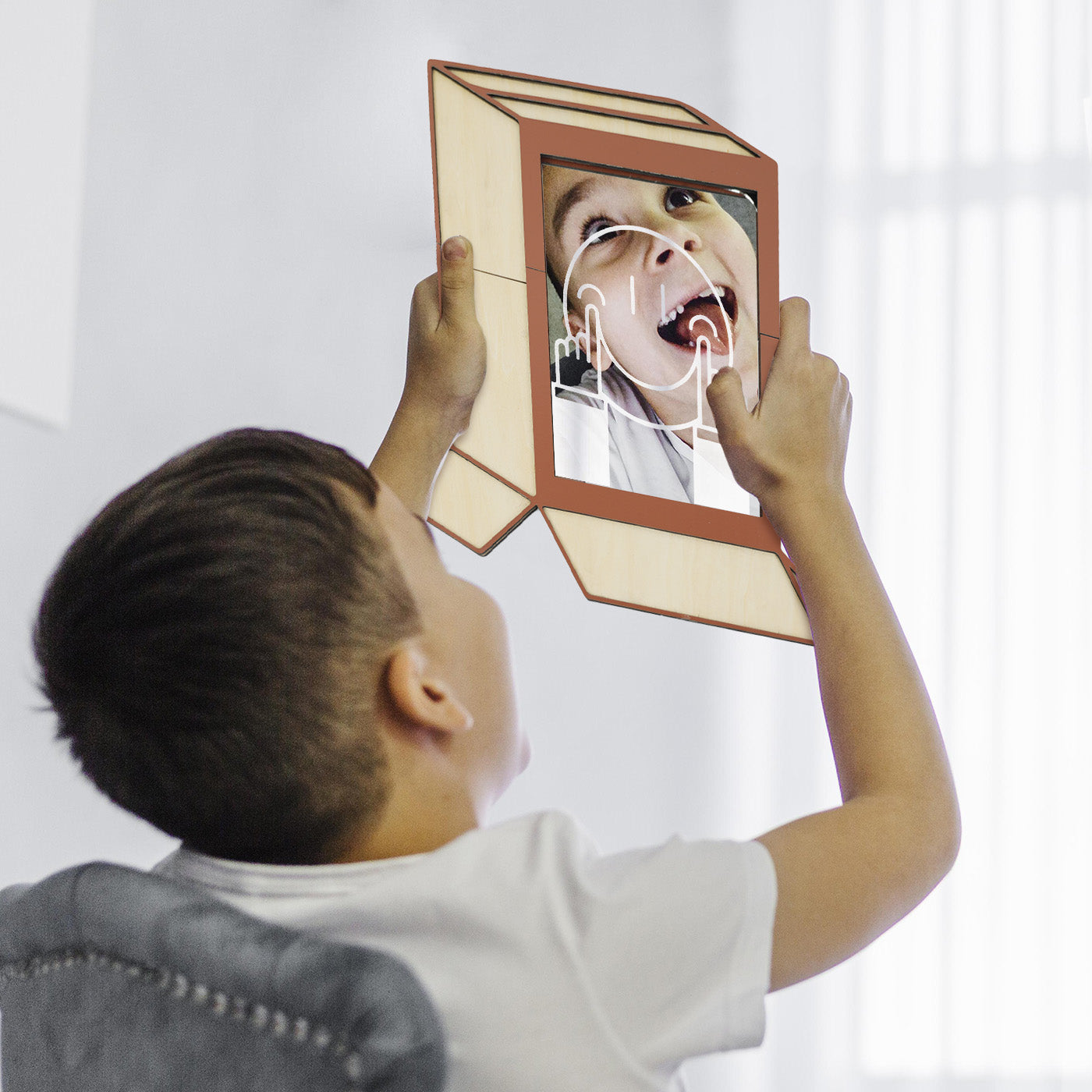 Wooden Cardboard box mirror