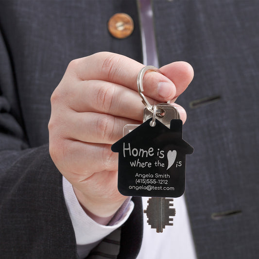 House Black Acrylic Keychain