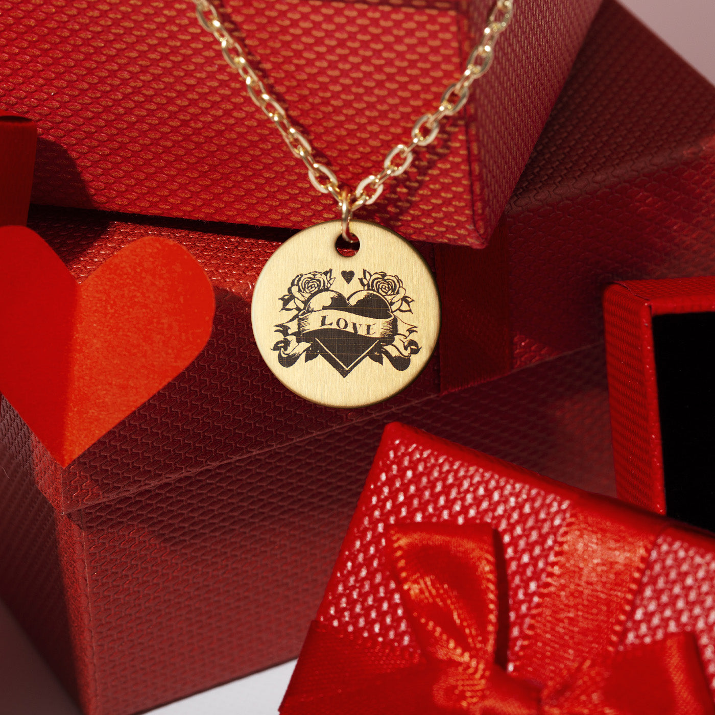 Valentine's Day Heart Pattern Metal Engraving
