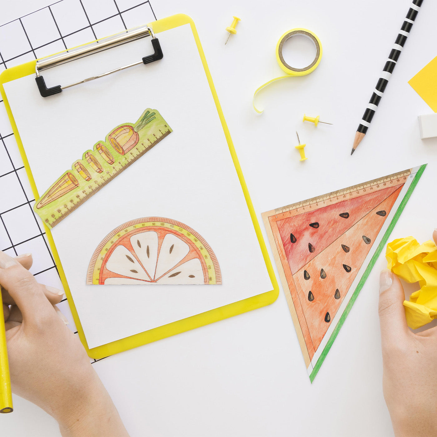 Fruits & veggies measuring ruler set