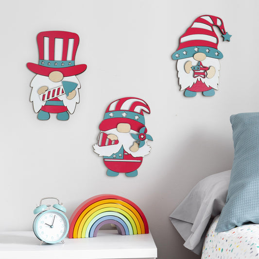 Independence Day Wooden Gnome Decoration