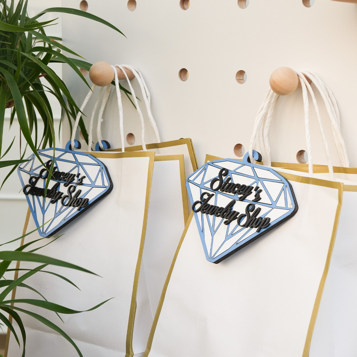 Wooden Diamond Hanging Ornament
