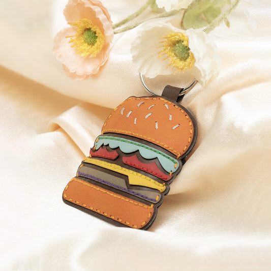 Hamburger Leather Charm Pendant
