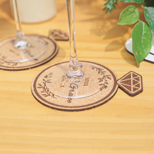 Diamond Ring Shaped Cork Coaster