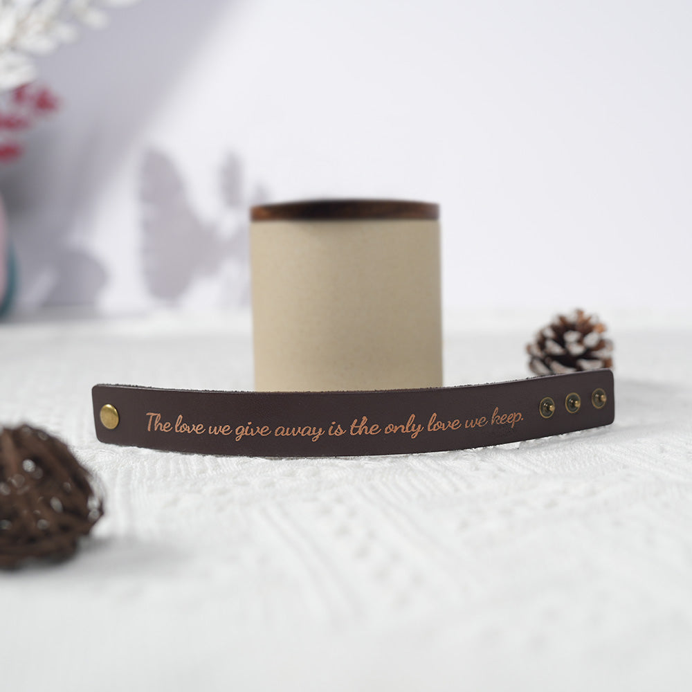 Engraved Leather Bracelet 02