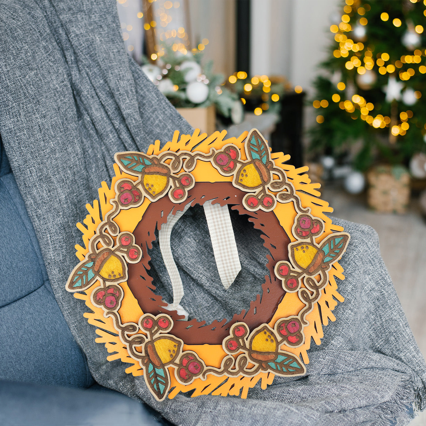 Autumn Straw Wreath Decoration
