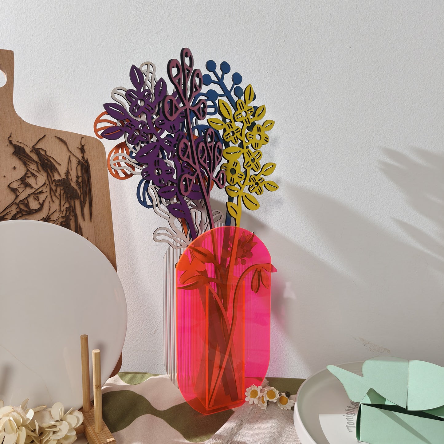 Wooden flower bouquet decoration