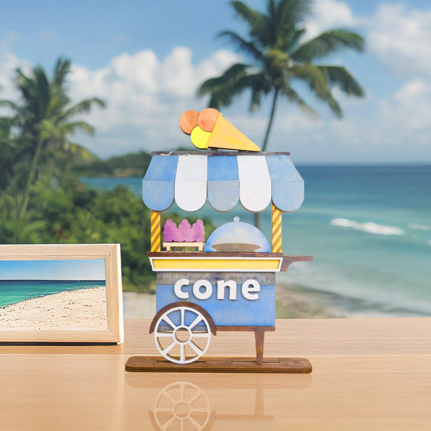 Summer Ice Cream Cart Standing Sign