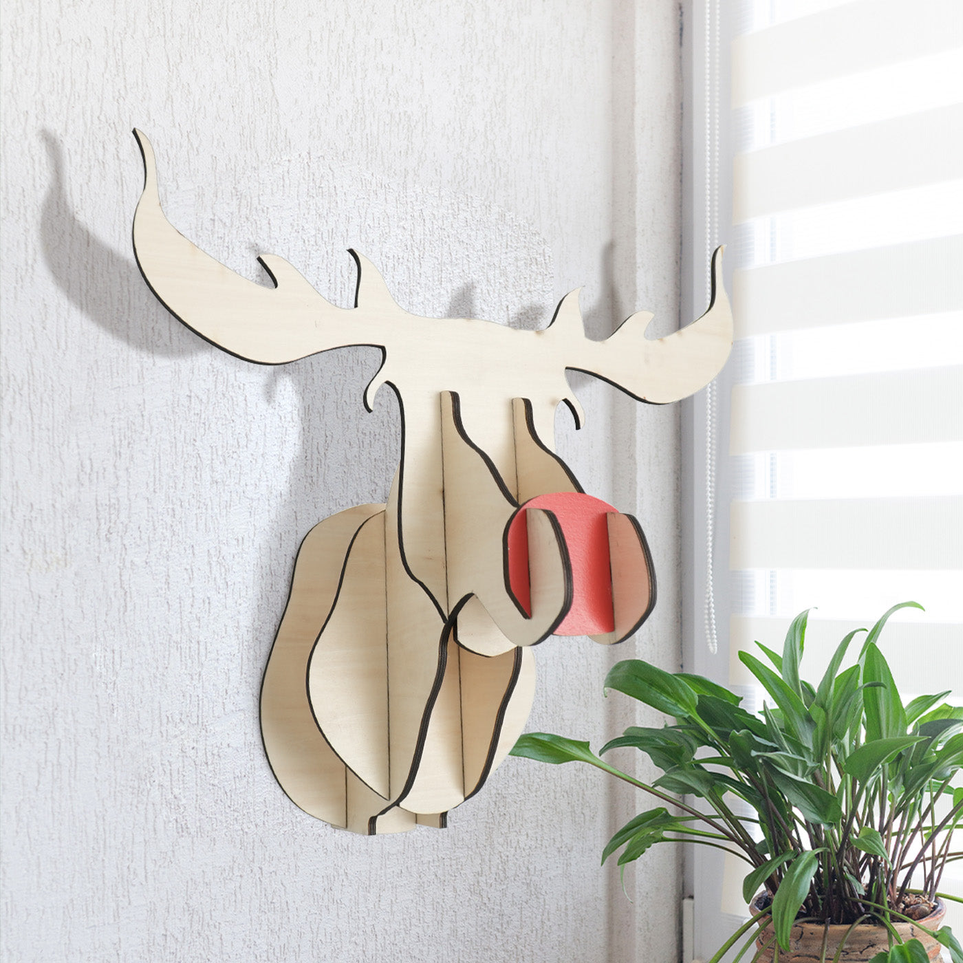 Wooden reindeer wall decoration