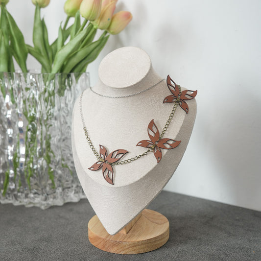 Leather Butterfly Necklace