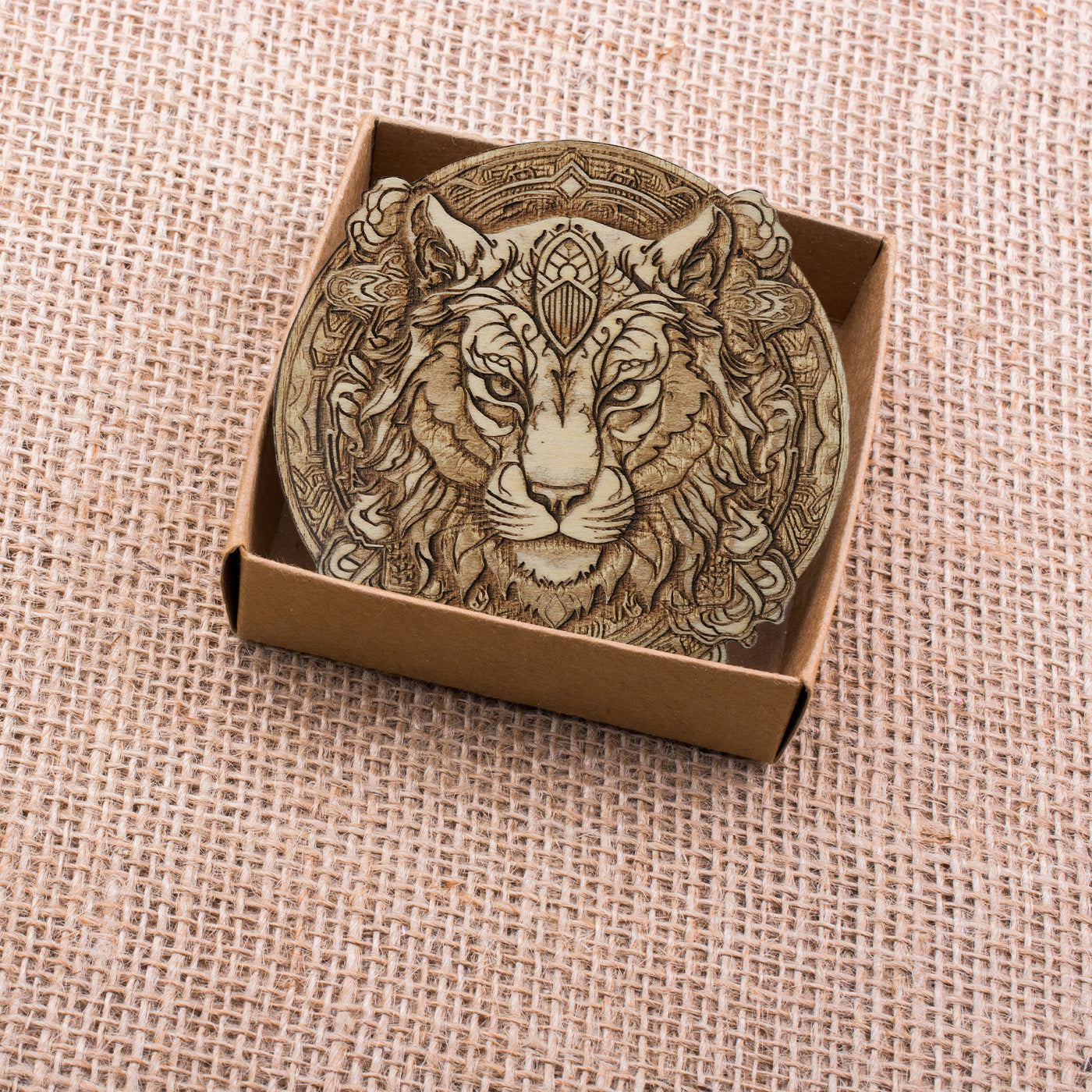 Tiger pattern deep carving