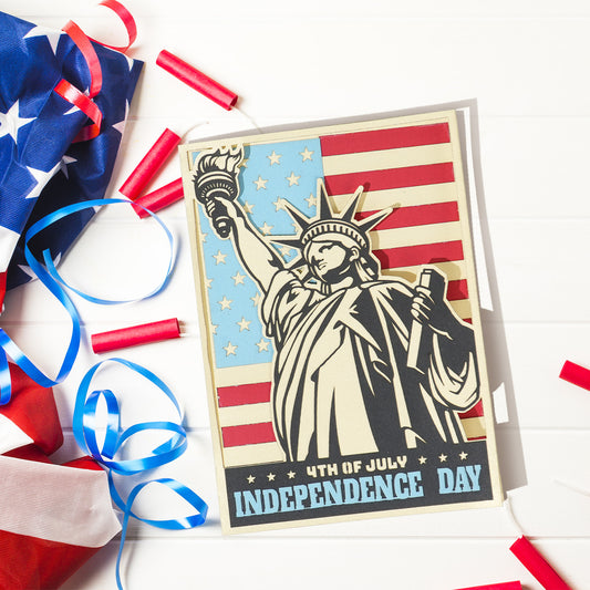Independence Day Statue of Liberty greeting card