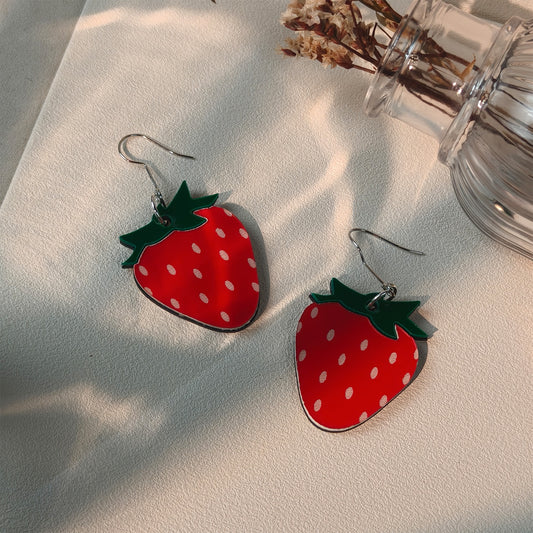Laser-safe Acryilc Strawberry Earrings
