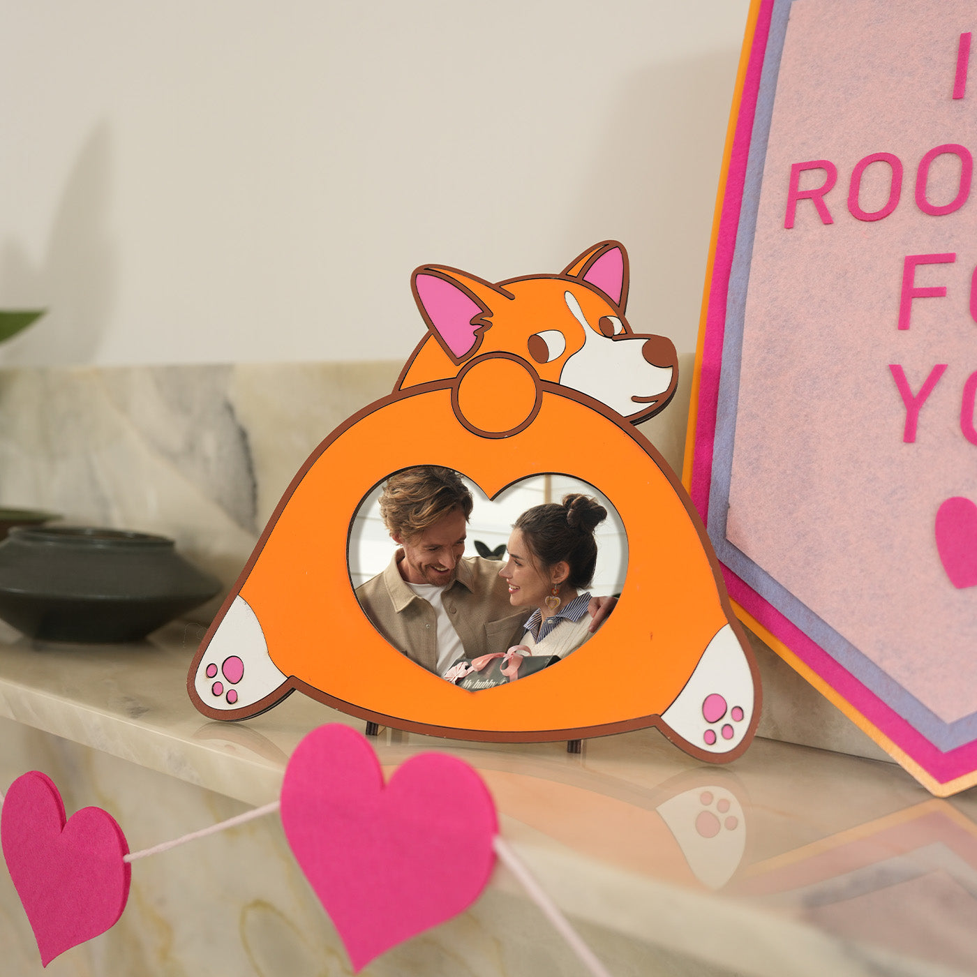 Valentine's Day Corgi Butt Photo Frame