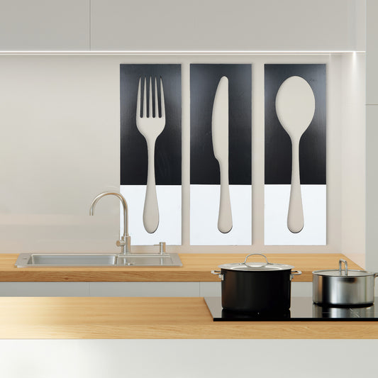 Knife, Fork and Spoon Decorative Wall Art