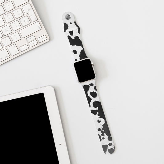 Cow themed watch band strap engraving pattern